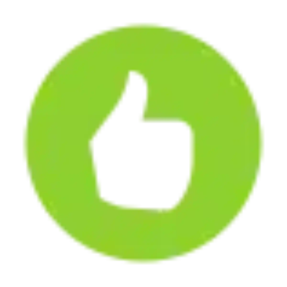 Green circle with a white thumbs-up icon, indicating approval or a positive rating.