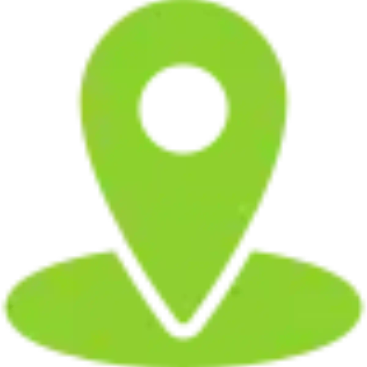 Green location pin icon on white background